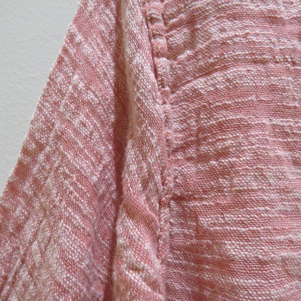 FLAX Linen Blend Textured Tunic Top in Light Red Lagenlook Flowy Comfy - Picture 11 of 14